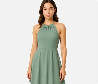 Ribbed Halter-Neck Cutout Top