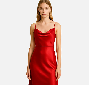 Fitted Classic Red Silk Dress