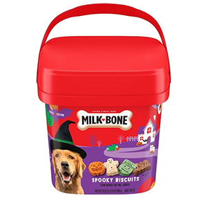 Milk Bone Spooky Biscuits, Halloween Dog Treats, 24 oz Pail